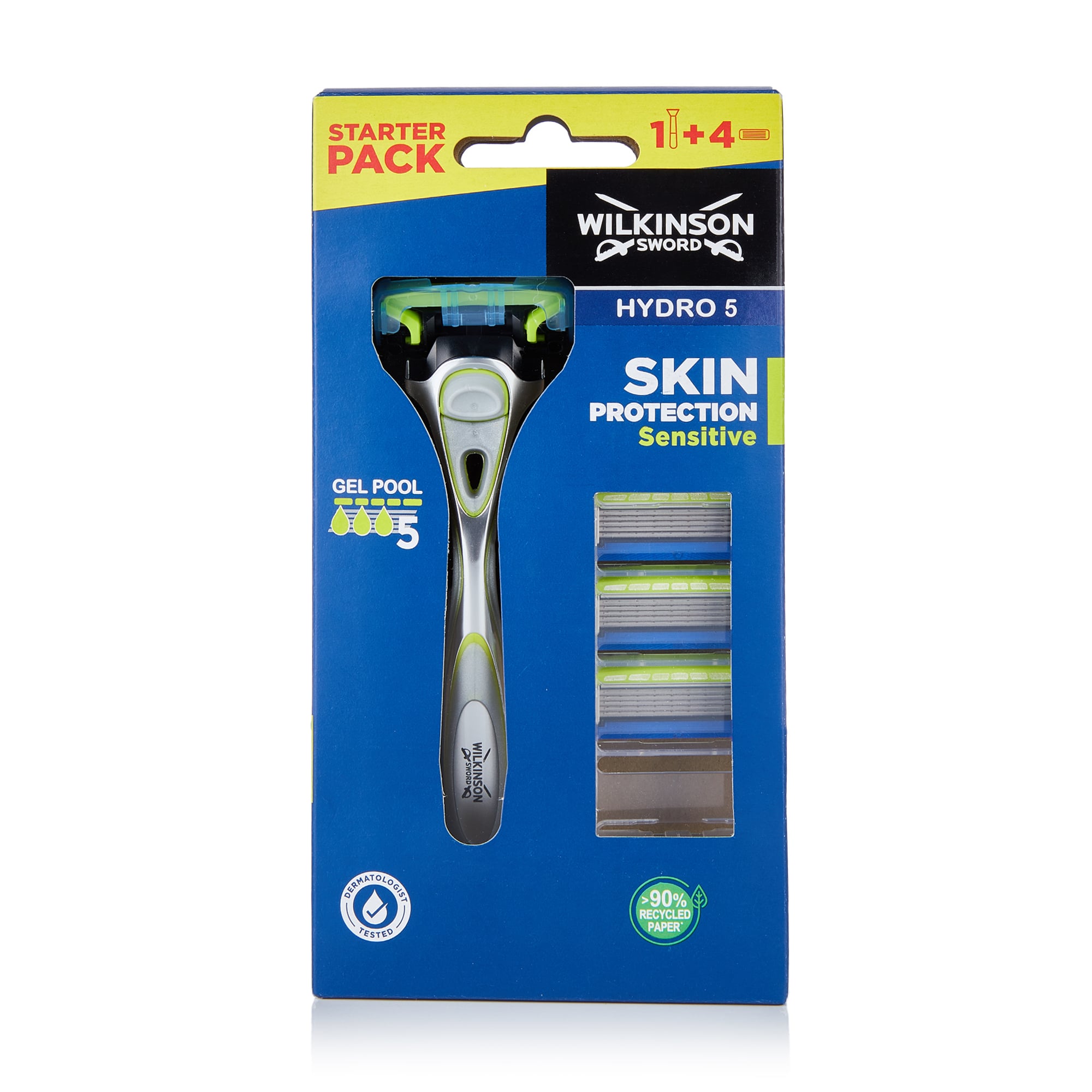 Бритва Wilkinson Sword Hydro 5 Sensitiv Clampack з 4 змінними картриджами, чоловіча